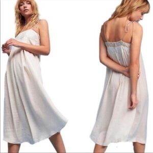 Anthropologie Atwater Jumpsuit Size Small Wide Leg Satin Lace Pale Pink